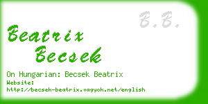 beatrix becsek business card